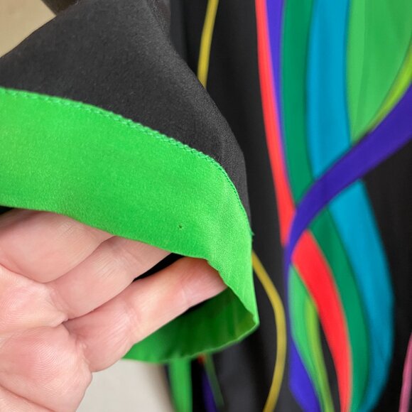 Vintage Yolanda Lorente Hand Painted 100% Silk Open Duster/Kimono Wrap Coverup L - Picture 10 of 10